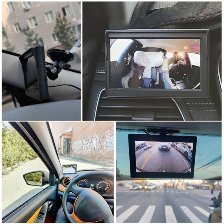 5 Inch Carplay Portable Surveillance Video Car Display, Specification: With White Two-way Camera Side-mounted - Rearview Monitors by buy2fix | Online Shopping UK | buy2fix