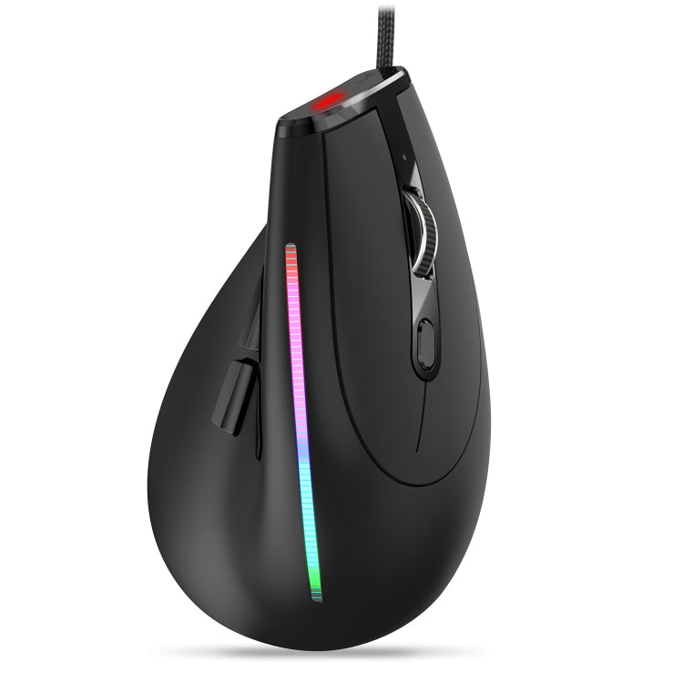 ZELOTES T50 9-Keys RGB Lighting Effect Vertical Grip Ergonomic Programming Wired Mouse(Black) - Wired Mice by ZELOTES | Online Shopping UK | buy2fix