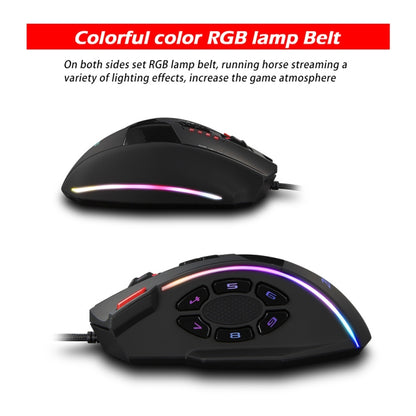 ZELOTES C13 13-keys RGB Lighting Effect Programming Macro Custom Gaming Wired Mouse(Black) - Wired Mice by ZELOTES | Online Shopping UK | buy2fix