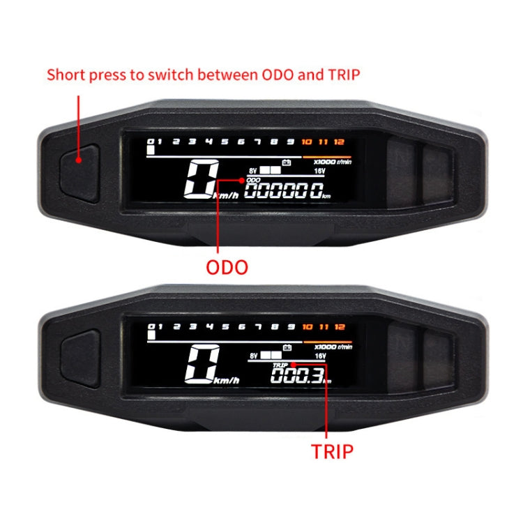 Motorcycle HD LCD Fuel Level Speed Electronic Instrument - Electrical Instruments by buy2fix | Online Shopping UK | buy2fix