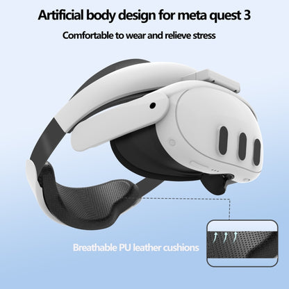 For Meta Quest 3 VR Helmet Retractable Head Strap Comfortable To Wear(White) - VR Accessories by buy2fix | Online Shopping UK | buy2fix