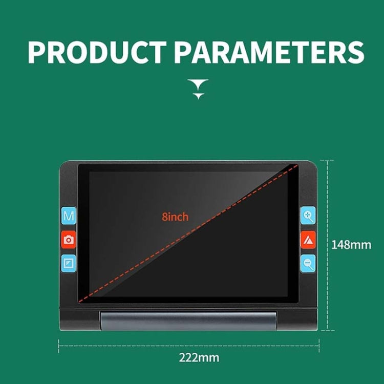 8inch Auto Focus Near And Far HD Electronic Vision Aid Magnifier(White) - Others by buy2fix | Online Shopping UK | buy2fix