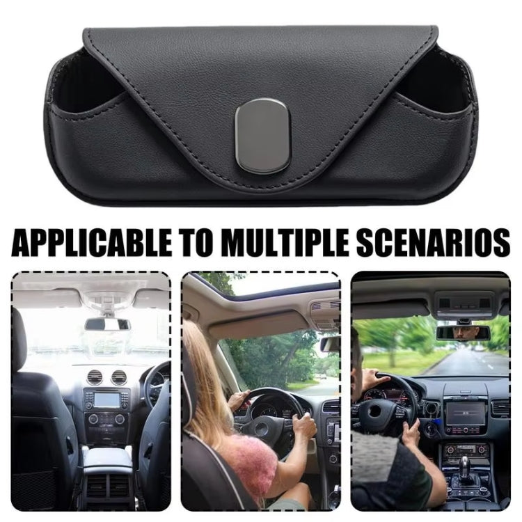 Car Sun Visor Interior Storage Glasses Bag(Beige) - Sunglasses & Glasses Clips by buy2fix | Online Shopping UK | buy2fix