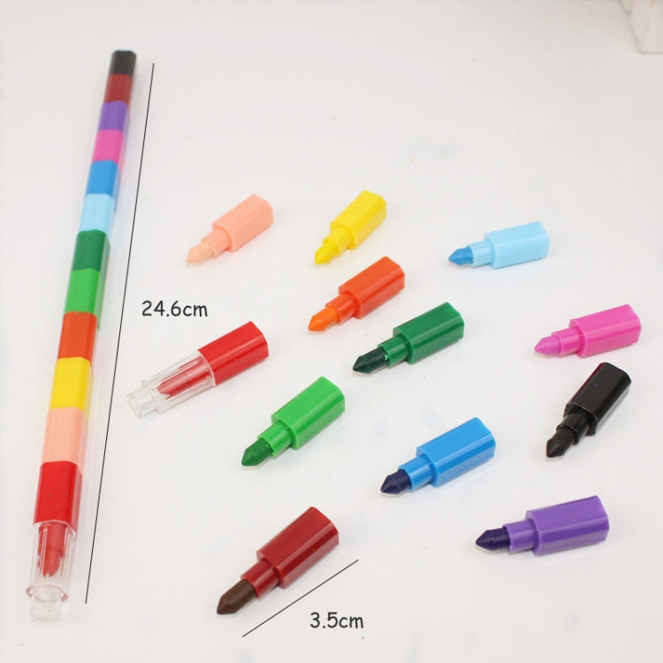 6pcs Creative Building Blocks Crayons Children 12 Colors Drawing Educational Toys - Art Supplies by buy2fix | Online Shopping UK | buy2fix