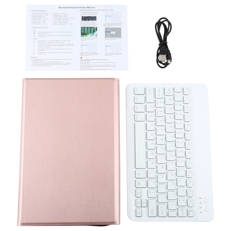 A500S Detachable Bluetooth Backlight Keyboard Ultrathin Horizontal Flip Leather Tablet Case with Holder for Samsung Galaxy Tab A7 10.4 (2020) T500 / T505(Rose Gold) - Samsung Keyboard by buy2fix | Online Shopping UK | buy2fix