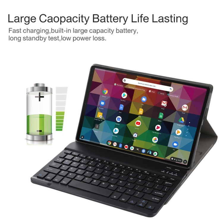 AM11 2 in 1 Removable Bluetooth Keyboard + Protective Leather Tablet Case with Holder for Lenovo M10 FHD REL TB-X605FC/LC(Black) - Lenovo Keyboard by buy2fix | Online Shopping UK | buy2fix