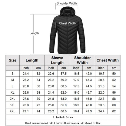 USB Heated Smart Constant Temperature Hooded Warm Coat for Men and Women (Color:Black Size:XXXXL) - Down Jackets by buy2fix | Online Shopping UK | buy2fix