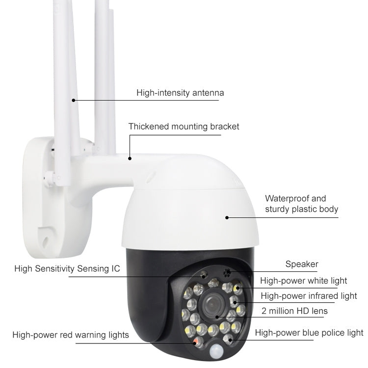 QX27 1080P WiFi High-definition Surveillance Camera Outdoor Dome Camera, Support Night Vision & Two-way Voice & Motion Detection(US Plug) - Security by buy2fix | Online Shopping UK | buy2fix