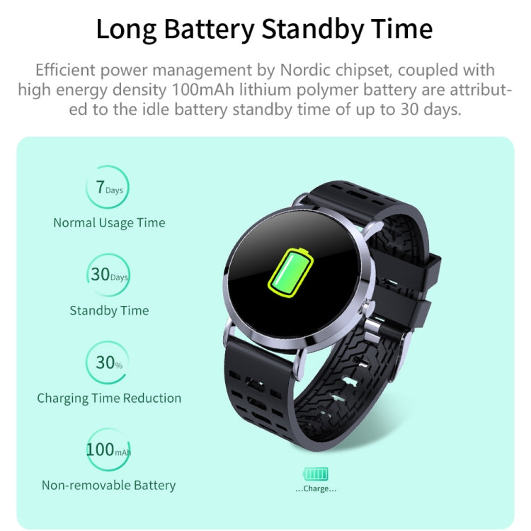 CV08C 1.0 inches TN Color Screen Smart Bracelet IP67 Waterproof, Silicone Watchband, Support Call Reminder /Heart Rate Monitoring /Sleep Monitoring / Sedentary Reminder (Black) - Smart Wear by buy2fix | Online Shopping UK | buy2fix