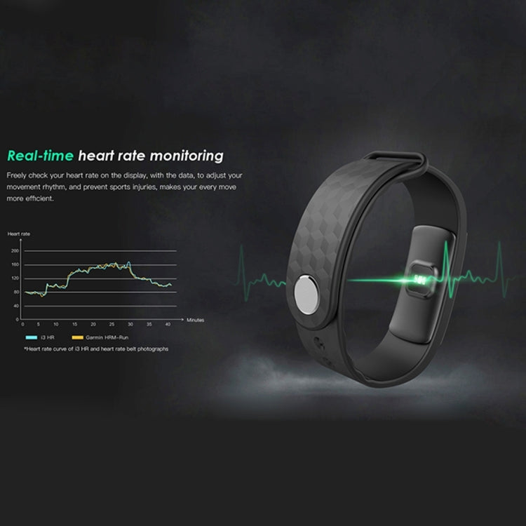 IWOWN i3 HR 0.96 inch OLED Display Bluetooth 4.0 Smart Bracelet, Support Call / Message Display,Time Display, Heart Rate Monitor, Sleep Management, Pedometer, Sedentary Reminder, Compatible with Android and iOS Phones (Black) - Smart Wear by buy2fix | Online Shopping UK | buy2fix