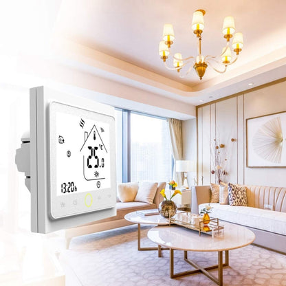 BHT-002GBLW 16A Load Electronic Heating Type LCD Digital Heating Room Thermostat with Sensor & Time Display, WiFi Control(White) - Indoor Thermometer by buy2fix | Online Shopping UK | buy2fix