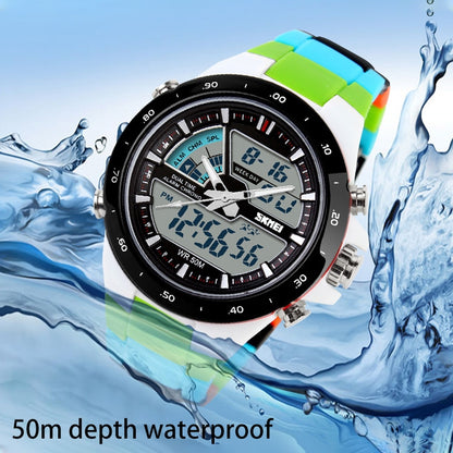 SKMEI 1016 Multifunctional Men Outdoor Sports Camouflage Noctilucent Waterproof Double Digital Watch (Orange) - Sport Watches by SKMEI | Online Shopping UK | buy2fix