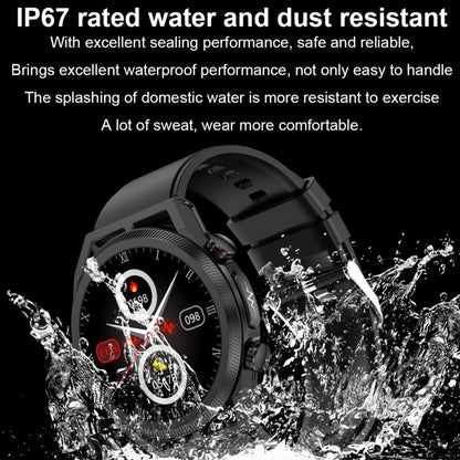 ET310 1.39 inch IPS Screen IP67 Waterproof Leather Band Smart Watch, Support Body Temperature Monitoring / ECG (Black) - Smart Watches by buy2fix | Online Shopping UK | buy2fix