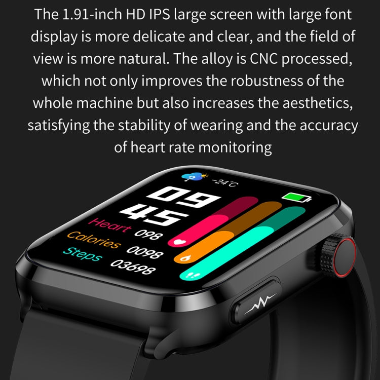 ET210 1.91 inch IPS Screen IP67 Waterproof Silicone Band Smart Watch, Support Body Temperature Monitoring / ECG (Red) - Smart Watches by buy2fix | Online Shopping UK | buy2fix