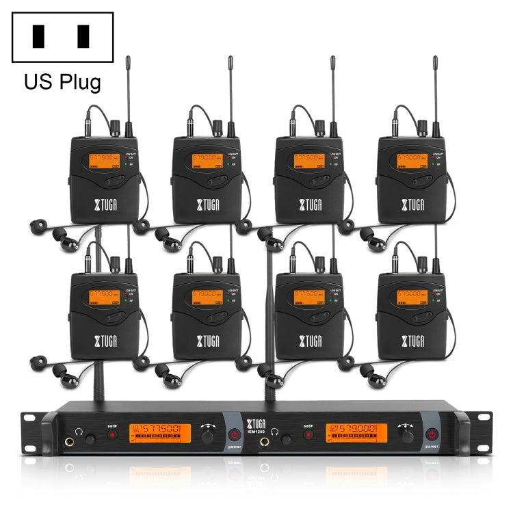 IEM1200 Wireless Transmitter 8 Bodypack Stage Singer In-Ear Monitor System(US Plug) - Consumer Electronics by buy2fix | Online Shopping UK | buy2fix