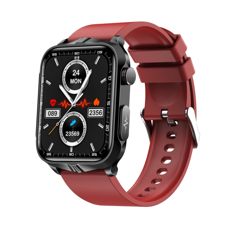 TK11P 1.83 inch IPS Screen IP68 Waterproof Silicone Band Smart Watch, Support Stress Monitoring / ECG (Red) - Smart Watches by buy2fix | Online Shopping UK | buy2fix