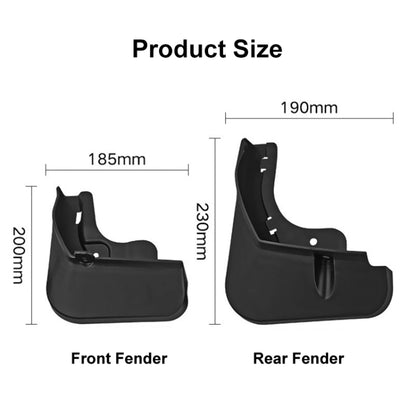 For BYD Atto 03 Yuan Plus 2022 4pcs/Set Car Auto Soft Plastic Splash Flaps Fender Guard - Mudguards by buy2fix | Online Shopping UK | buy2fix