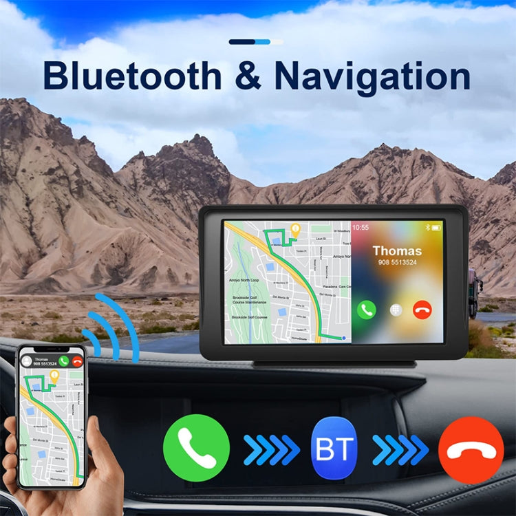 P701S 7 inch Portable Touch Display Wireless Car Navigator Smart CarPlay Bluetooth Reversing Image - Car DVRs by buy2fix | Online Shopping UK | buy2fix