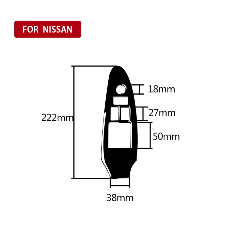 For Nissan 370Z Z34 2009- Car Driver Side Door Lift Panel with Hole Decorative Sticker, Left Drive (Black) - In Car by buy2fix | Online Shopping UK | buy2fix