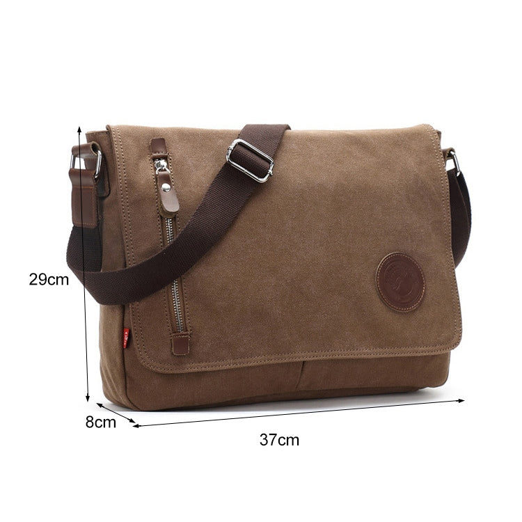 AUGUR 8501 Men Casual Canvas Shoulder Messenger Crossby Bag(Coffee) - Crossbody Bags by AUGUR | Online Shopping UK | buy2fix