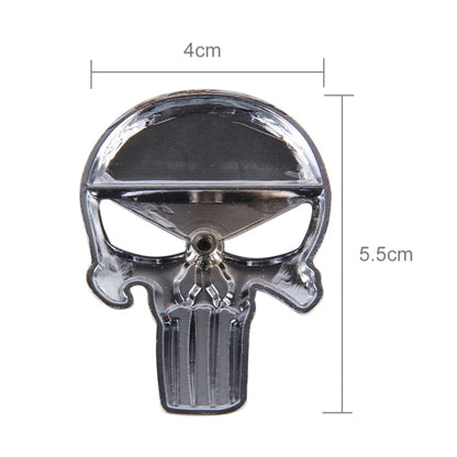 Silver Skull with black Eyes Metal Car Sticker - 3D Metal Sticker by buy2fix | Online Shopping UK | buy2fix