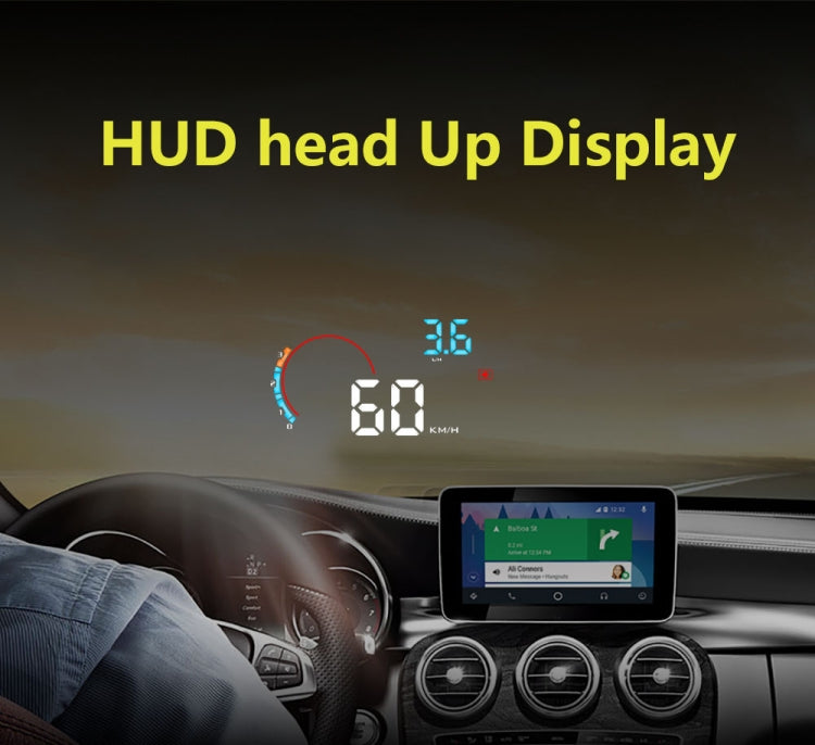 D2500 OBD2+GPS 4 inch Vehicle-mounted Head Up Display Security System, Support Car Speed / Engine Revolving Speed Display / Water Temperature / Battery Voltage / Running Speed & Direction & Distance - Head Up Display System by buy2fix | Online Shopping UK | buy2fix