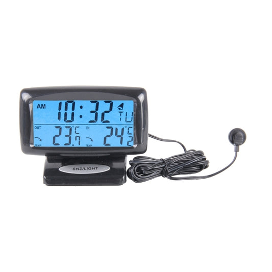 SH-350-2 Multi-Function Digital Temperature Thermometer Alarm Clock LCD Monitor Battery Meter Detector Display - In Car by buy2fix | Online Shopping UK | buy2fix