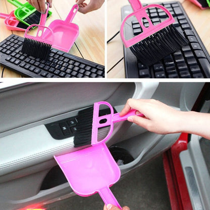 Mini Desktop Car Keyboard Sweep Cleaning Brush Small Broom Dustpan Set(Magenta) - Car washing supplies by buy2fix | Online Shopping UK | buy2fix