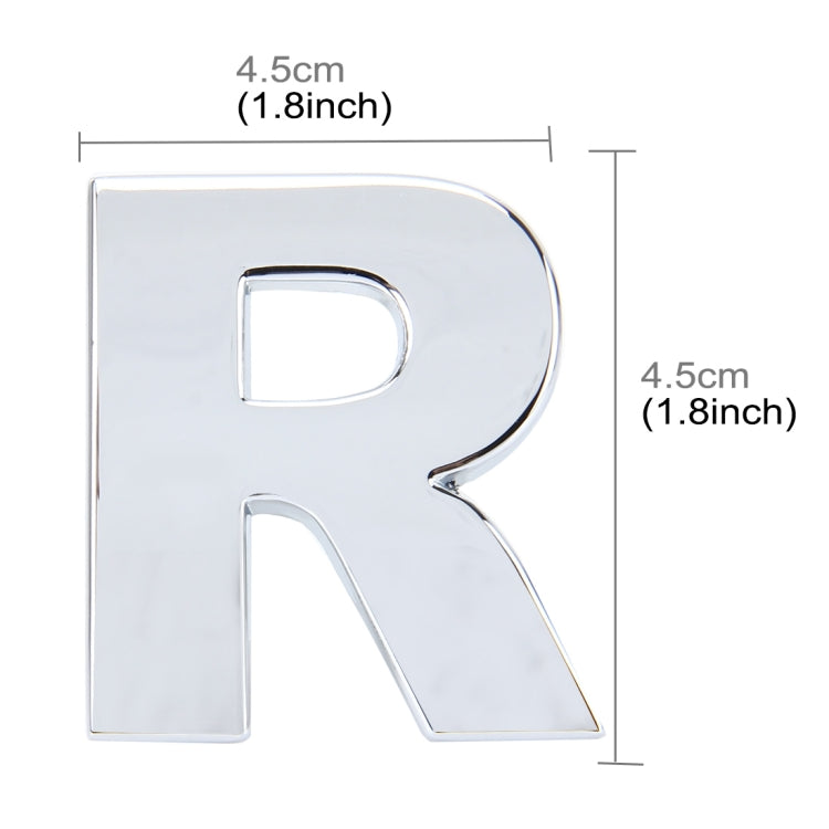 Car Vehicle Badge Emblem 3D English Letter R Self-adhesive Sticker Decal, Size: 4.5*4.5*0.5cm - 3D Metal Sticker by buy2fix | Online Shopping UK | buy2fix