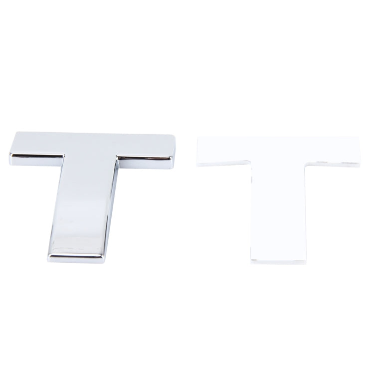 Car Vehicle Badge Emblem 3D English Letter T Self-adhesive Sticker Decal, Size: 4.5*4.5*0.5cm - 3D Metal Sticker by buy2fix | Online Shopping UK | buy2fix