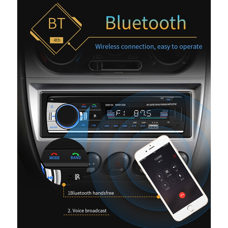 SWM-530 12V Universal Car Dual USB Charger Radio Receiver MP3 Player, Support FM & Bluetooth with Remote Control - Car MP3 & MP4 & MP5 by buy2fix | Online Shopping UK | buy2fix