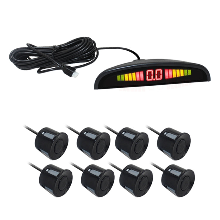 PZ-300-8 Car Parking Reversing Buzzer LED Monitor Parking Alarm Assistance System with 4*7m Front Sensors and 4*2.5m Rear Sensors - In Car by buy2fix | Online Shopping UK | buy2fix