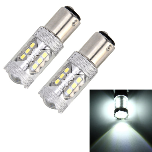 2 PCS 1157 / BAY15D 5W 250LM 6000K Car Auto Brake Lights 16LEDs SMD-2835 Lamps, DC 12V(White Light) - Brake Lights by buy2fix | Online Shopping UK | buy2fix