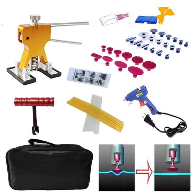 45 in 1 Auto Car Metal PDR Dent Lifter-Glue Puller Tab Hail Removal Paintless Car Dent Repair Tools Kit, with 20W Glue Gun, US Plug or EU Plug - In Car by buy2fix | Online Shopping UK | buy2fix