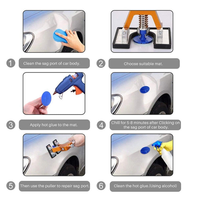 50 in 1 Auto Car Metal PDR Dent Lifter-Glue Puller Tab Hail Removal Paintless Car Dent Repair Tools Kit, with 20W Glue Gun, US Plug or EU Plug - In Car by buy2fix | Online Shopping UK | buy2fix