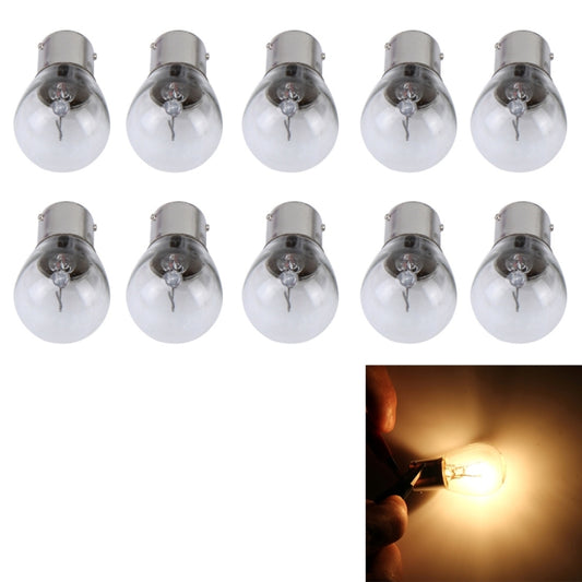 10 PCS 1156/BA15S 3W Car Turn Light with Glass Shell, DC 12V(Warm White) - Arrow Turn Lights by buy2fix | Online Shopping UK | buy2fix