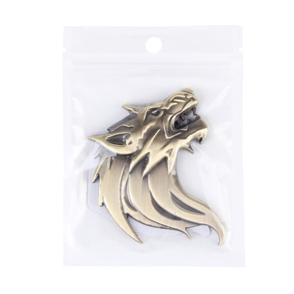 Wolf Head Shape Shining Metal Car Free Sticker(Gold) - 3D Metal Sticker by buy2fix | Online Shopping UK | buy2fix