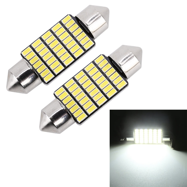 2 PCS 36mm DC12V / 1.2W / 6000K / 80LM 33LEDs SMD-3014 Car License Plate Light / Dome Light, with Decoder - Dome Lights by buy2fix | Online Shopping UK | buy2fix