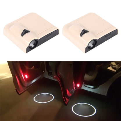 2 PCS LED Ghost Shadow Light, Car Door LED Laser Welcome Decorative Light, Display Logo for NISSAN Car Brand(Khaki) - Door Lights by buy2fix | Online Shopping UK | buy2fix