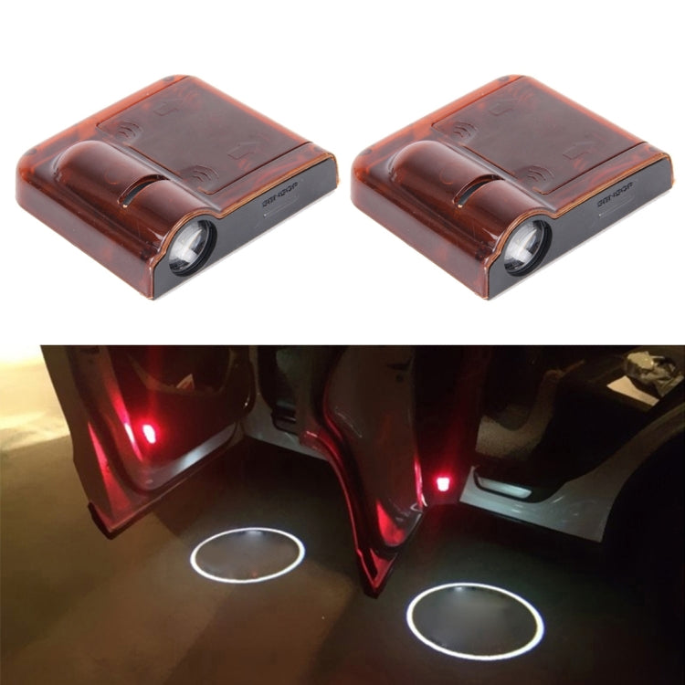 2 PCS LED Ghost Shadow Light, Car Door LED Laser Welcome Decorative Light, Display Logo for Porsche Car Brand(Red) - Door Lights by buy2fix | Online Shopping UK | buy2fix