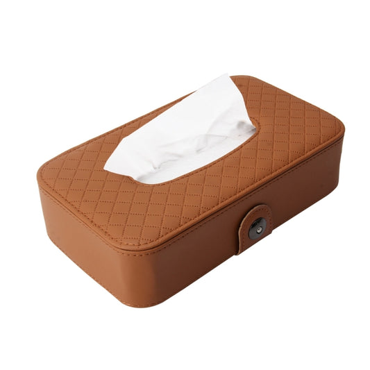 Universal Car Facial Tissue Box Case Holder Tissue Box Fashion and Simple Paper Napkin Bag with Napkin(Brown) - Tissue Boxes by buy2fix | Online Shopping UK | buy2fix