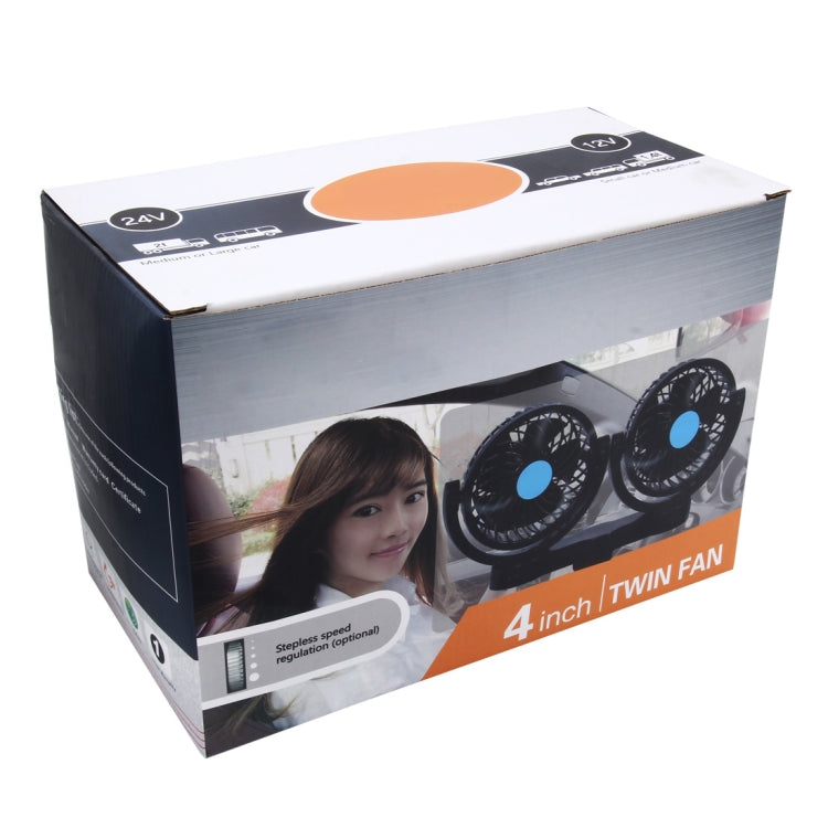 HUXIN HX-T602E 6.5W 4.5inch 360 Degree Adjustable Rotation Clip One Head Low Noise Mini Electric Car Fan with Roller Switch, DC24V - Heating & Fans by buy2fix | Online Shopping UK | buy2fix