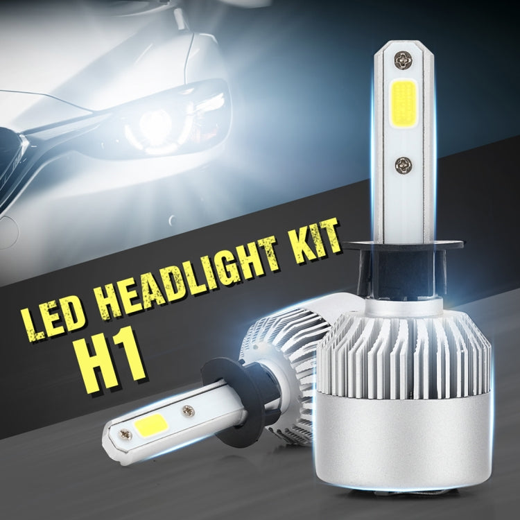 2 PCS S2 H1 18W 6000K 1800LM IP65 2 COB LED Car Headlight Lamps, DC 9-30V(Cool White) - LED Headlamps by buy2fix | Online Shopping UK | buy2fix
