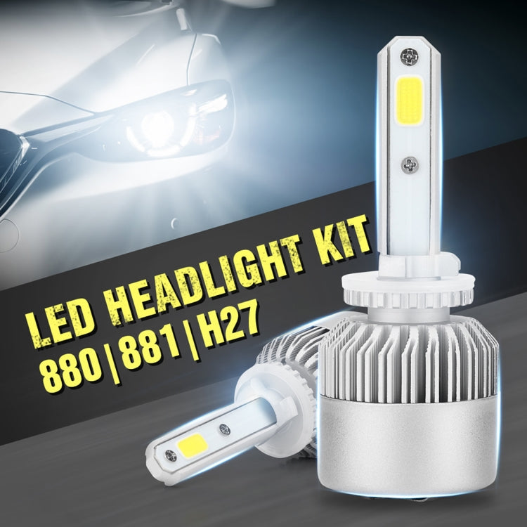 2 PCS S2 880 / 881 / H27 18W 6000K 1800LM IP65 2 COB LED Car Headlight Lamps, DC 9-30V(Cool White) - In Car by buy2fix | Online Shopping UK | buy2fix