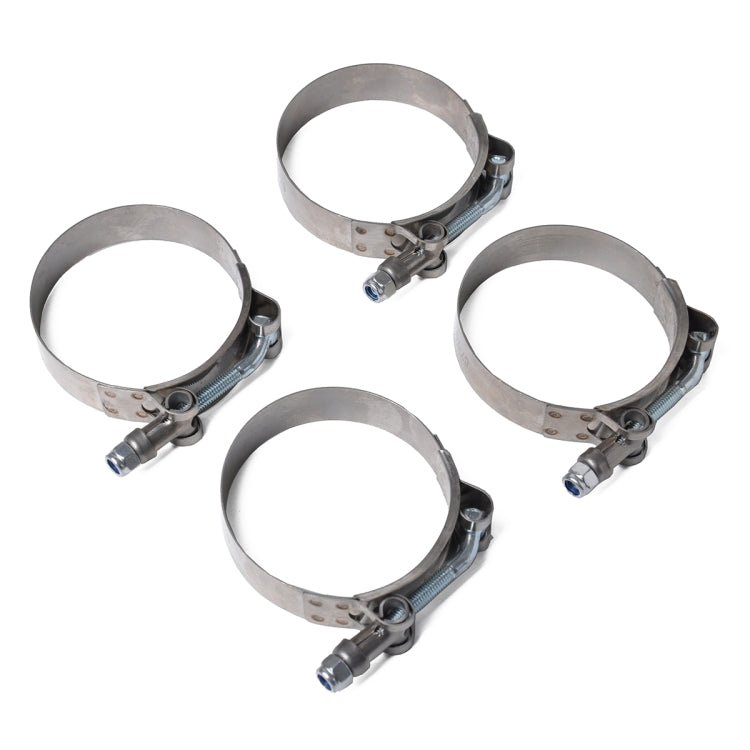 4 PCS Stainless Steel T-Bolt Hose Clamps Pipe Clip Fuel Line Clip, Size: 108-116mm - In Car by buy2fix | Online Shopping UK | buy2fix