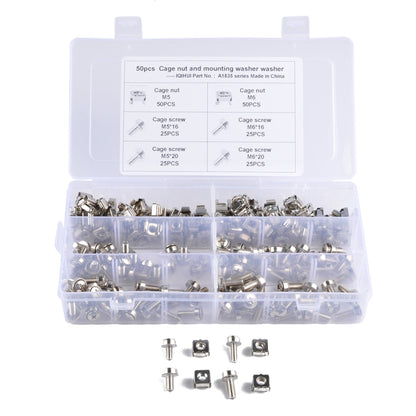 100 Sets M5 M6 Square Hole Hardware Cage Nuts & Mounting Screws Washers for Server Rack and Cabinet - In Car by buy2fix | Online Shopping UK | buy2fix