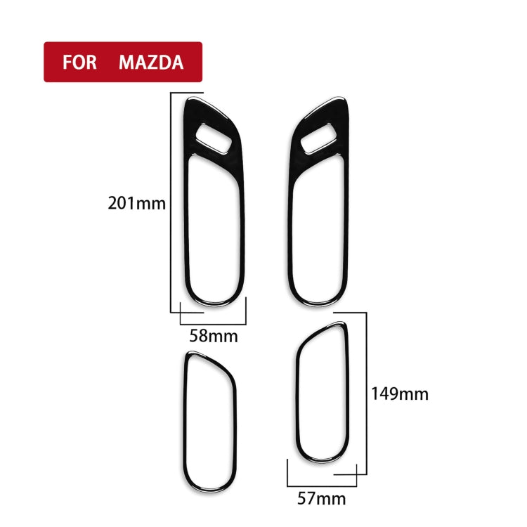 For Mazda 3 Axela 2010-2013 4 in 1 Car Door Handle Decorative Sticker, Left and Right Drive Universal - In Car by buy2fix | Online Shopping UK | buy2fix