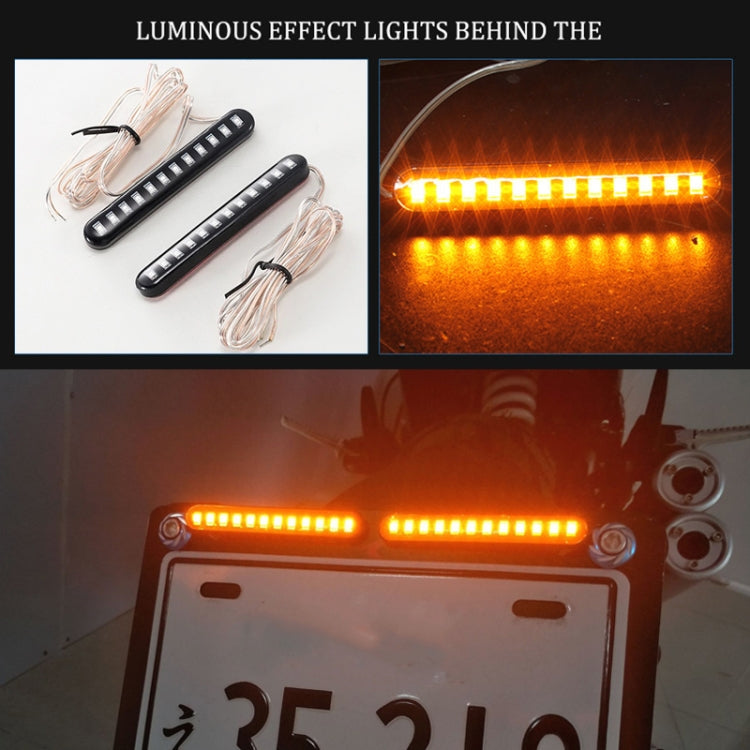 1 Pair Motorcycle 12LED Running Water Turn License Plate Light - In Car by buy2fix | Online Shopping UK | buy2fix