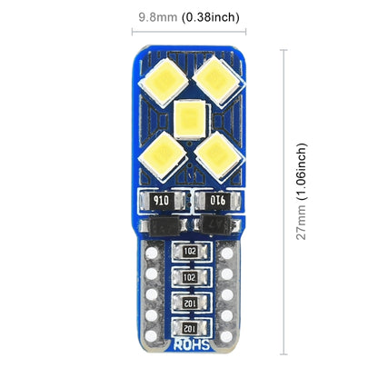 2 PCS T10 / W5W / 168 DC12V 1.8W 6000K 130LM 10LEDs SMD-2835 Car Reading Lamp Clearance Light, with Decoder - In Car by buy2fix | Online Shopping UK | buy2fix