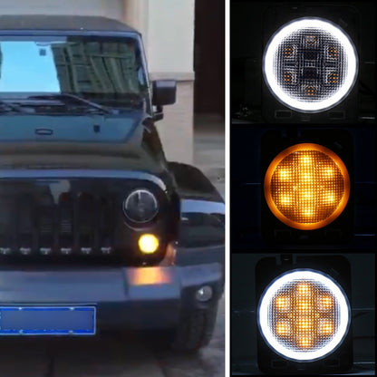 8W DC 12V Car SUV Refit LED Wheel Eyebrow Turn Signal for Jeep Wrangler JK 07-17, Specification: Smoke Black with Aperture - In Car by buy2fix | Online Shopping UK | buy2fix